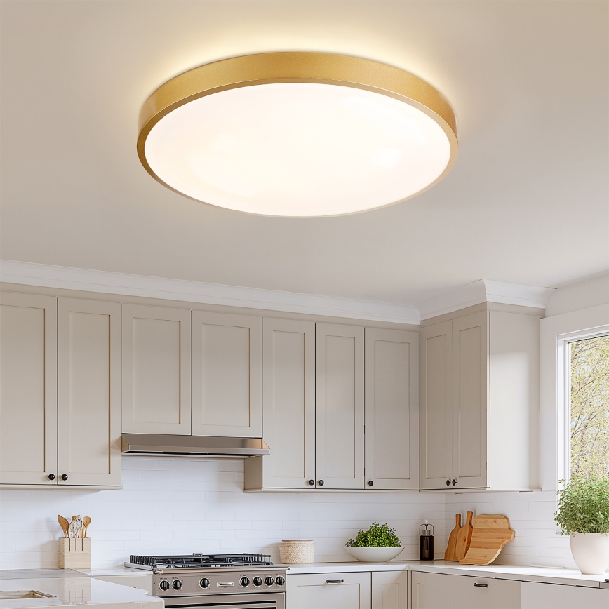 Brilagi - LED dimmējams griestu gaismeklis GLASS POOL DOUBLE LED/80W/230V 3000-6000K 60 cm zelta krāsā + tālvadības pults