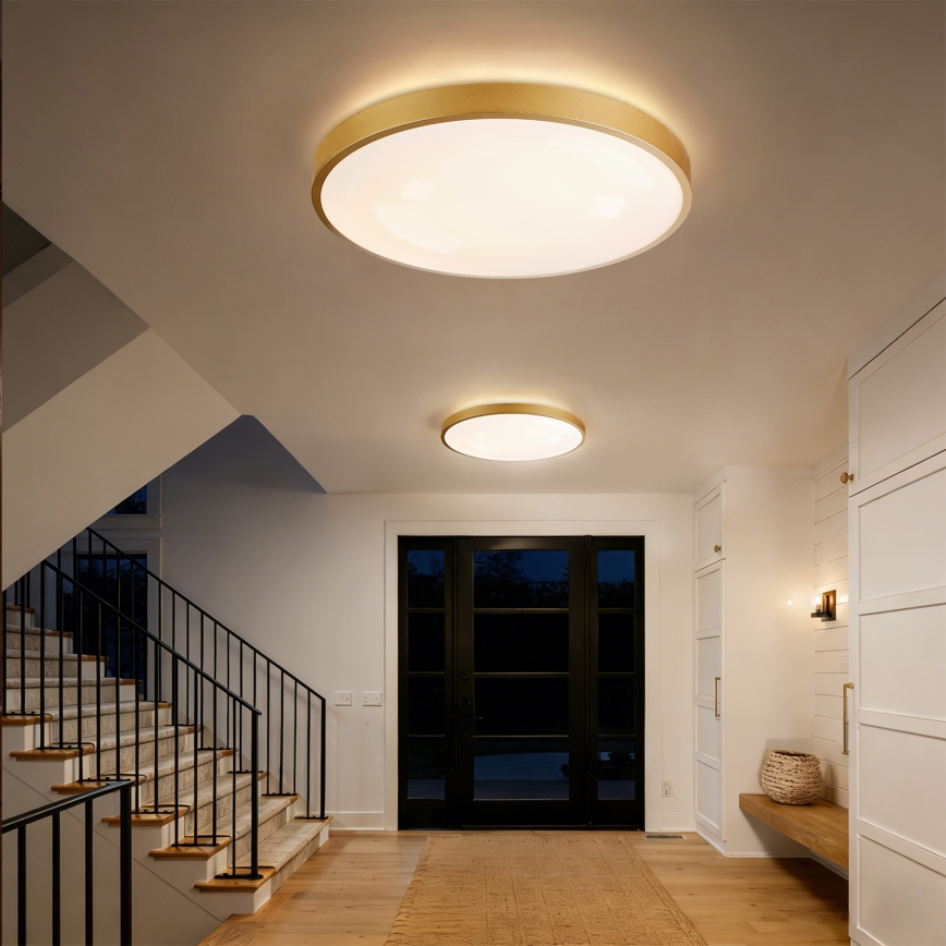 Brilagi - LED dimmējams griestu gaismeklis GLASS POOL DOUBLE LED/80W/230V 3000-6000K 60 cm zelta krāsā + tālvadības pults