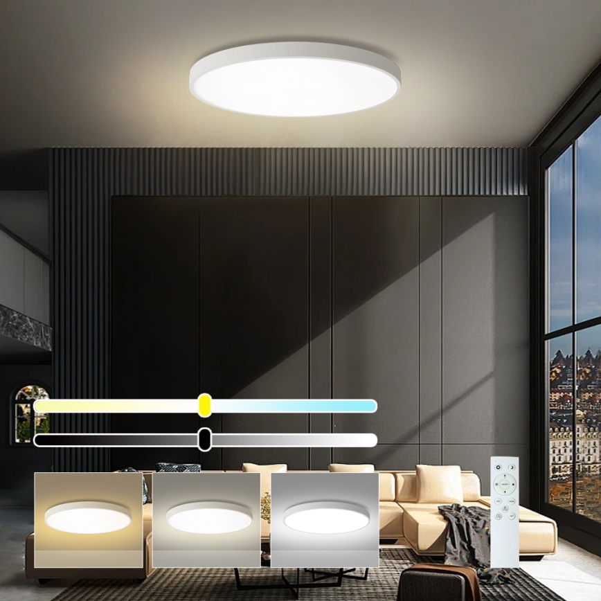 Brilagi - LED dimējams griestu gaismeklis POOL SMART LED/100W/230V 3000-6000K Ø 80 cm Wi-Fi Tuya balts + ar tālvadības pulti