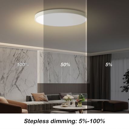 Brilagi - LED dimējams griestu gaismeklis POOL SMART LED/100W/230V 3000-6000K Ø 80 cm Wi-Fi Tuya balts + ar tālvadības pulti