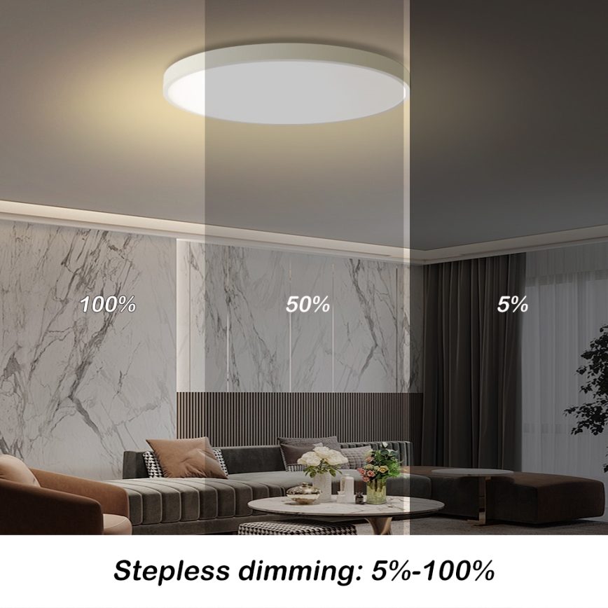 Brilagi - LED dimējams griestu gaismeklis POOL SMART LED/100W/230V 3000-6000K Ø 80 cm Wi-Fi Tuya balts + ar tālvadības pulti