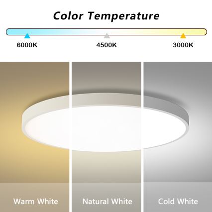 Brilagi - LED dimējams griestu gaismeklis POOL SMART LED/100W/230V 3000-6000K Ø 80 cm Wi-Fi Tuya balts + ar tālvadības pulti