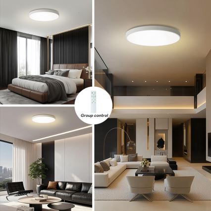 Brilagi - LED dimējams griestu gaismeklis POOL SMART LED/100W/230V 3000-6000K Ø 80 cm Wi-Fi Tuya balts + ar tālvadības pulti