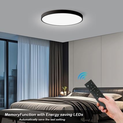 Brilagi - LED dimējamā griestu lampa POOL SMART LED/128W/230V 3000–6000K Ø100 cm Wi‑Fi Tuya melna + tālvadība