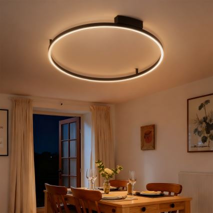 Brilagi - LED ar iespēju regulēt spilgtumu griestu gaismeklis PORTOFINO LED/60W/230V 3000-6000K Ø 80 cm, melns + tālvadības pults