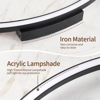 Brilagi - LED ar iespēju regulēt spilgtumu griestu gaismeklis PORTOFINO LED/60W/230V 3000-6000K Ø 80 cm, melns + tālvadības pults