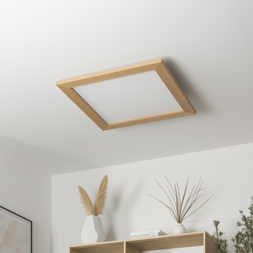 Brilagi - LED dimmējams griestu gaismeklis SLIMFRAME WOOD LED/36W/230V 49,5x49,5 cm 3000-6000K brūns + ar tālvadības pulti
