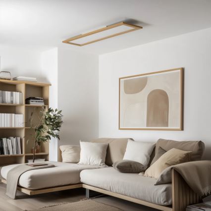 Brilagi - LED dimējama griestu lampa SLIMFRAME WOOD LED/58W/230V 124x34 cm 3000-6000K brūna + tālvadības pults