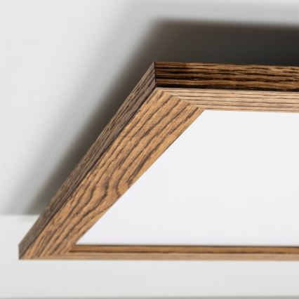 Brilagi - LED dimmējama griestu lampa SLIMFRAME WOOD LED/58W/230V 64x64 cm 3000-6000K brūna + tālvadības pults