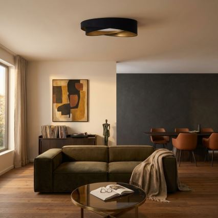 BRILAGI - LED regulējams griestu gaismeklis VELVET TWIST LED/36W/230V 3000-6000K pr. 65 cm Wi-Fi Tuya Beacon melns/zelta + tālvadība