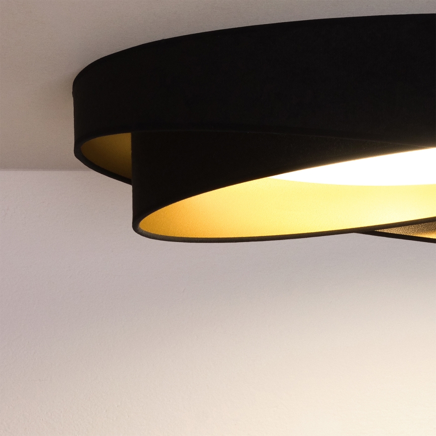 BRILAGI - LED regulējams griestu gaismeklis VELVET TWIST LED/36W/230V 3000-6000K pr. 65 cm Wi-Fi Tuya Beacon melns/zelta + tālvadība