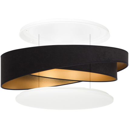 BRILAGI - LED regulējams griestu gaismeklis VELVET TWIST LED/36W/230V 3000-6000K pr. 65 cm Wi-Fi Tuya Beacon melns/zelta + tālvadība