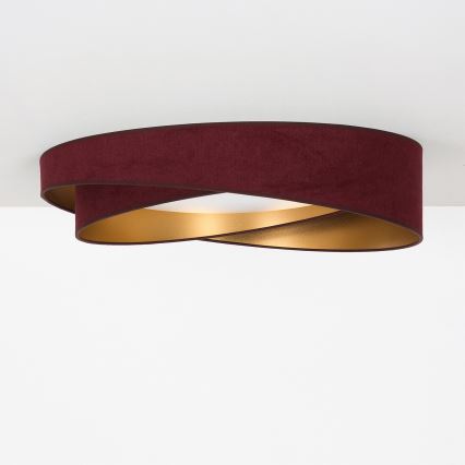 BRILAGI - LED griestu lampa ar regulējamu spilgtumu VELVET TWIST LED/36W/230V 3000-6000K Ø 65 cm Wi-Fi Tuya Beacon vīnsarkana/zelta + tālvadības pults