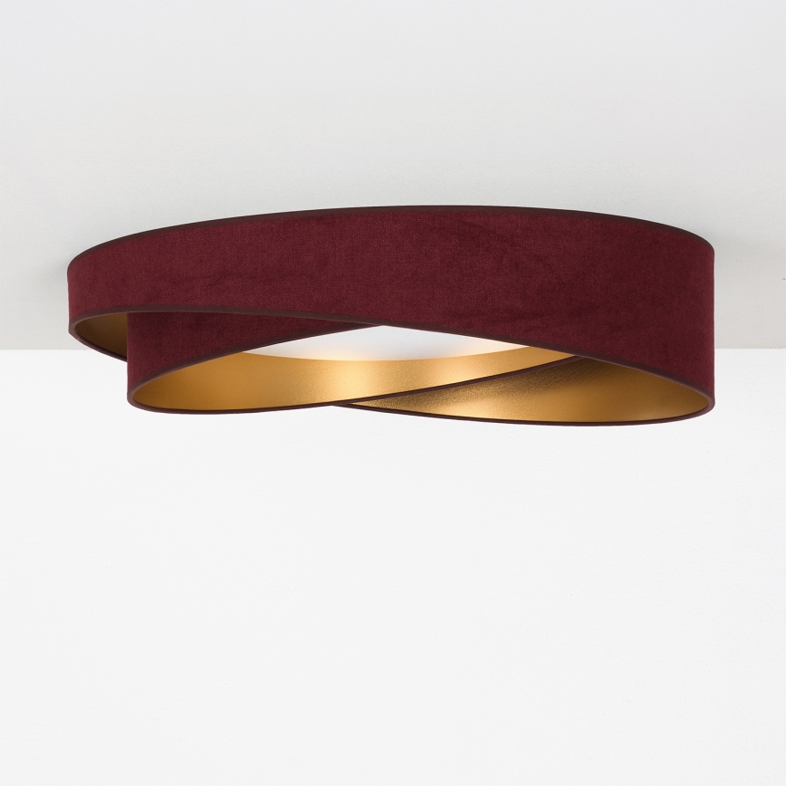 BRILAGI - LED griestu lampa ar regulējamu spilgtumu VELVET TWIST LED/36W/230V 3000-6000K Ø 65 cm Wi-Fi Tuya Beacon vīnsarkana/zelta + tālvadības pults