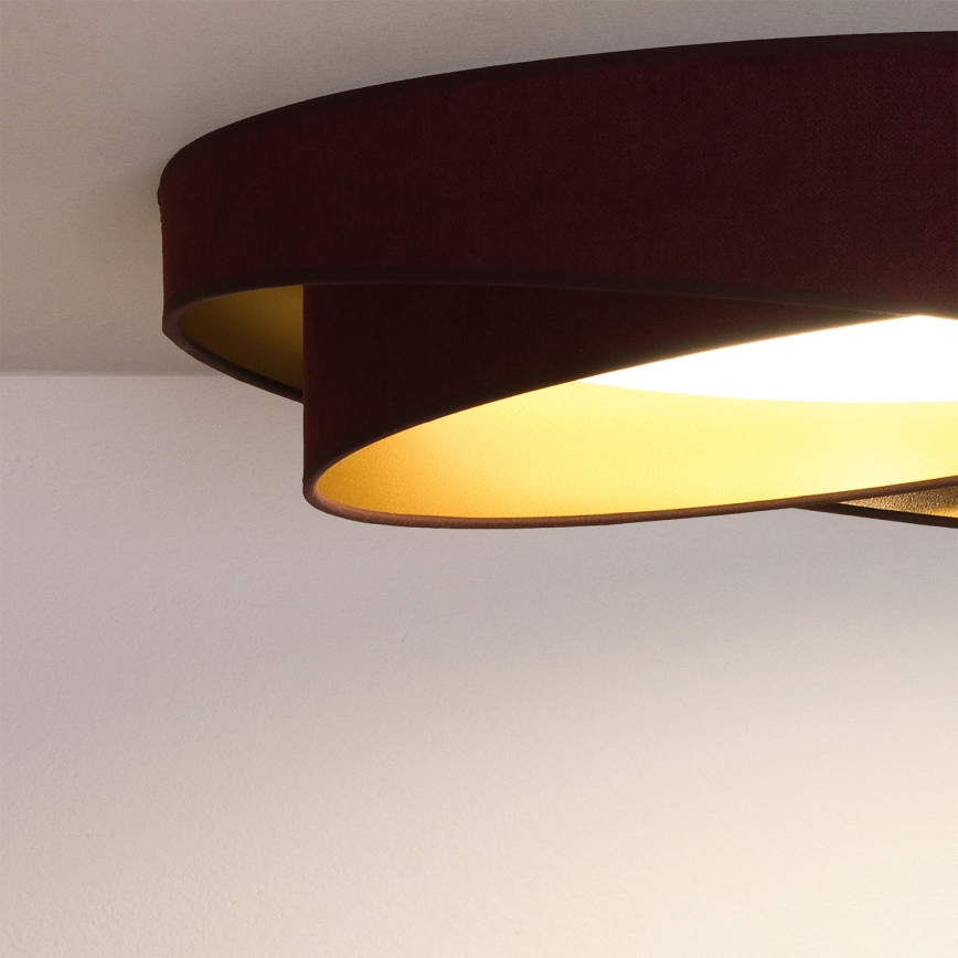 BRILAGI - LED griestu lampa ar regulējamu spilgtumu VELVET TWIST LED/36W/230V 3000-6000K Ø 65 cm Wi-Fi Tuya Beacon vīnsarkana/zelta + tālvadības pults