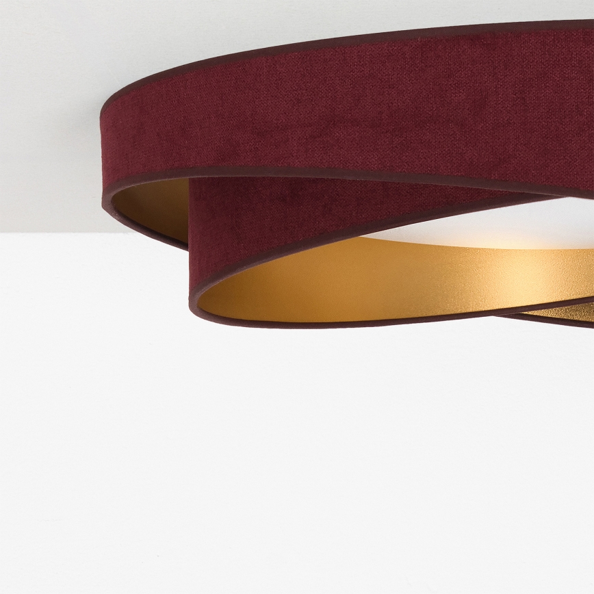 BRILAGI - LED griestu lampa ar regulējamu spilgtumu VELVET TWIST LED/36W/230V 3000-6000K Ø 65 cm Wi-Fi Tuya Beacon vīnsarkana/zelta + tālvadības pults