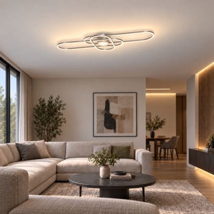 BRILAGI - Aptumšojams LED griestu gaismeklis APOLLO LED/58W/230V 3000-6500K 43,2x101,2 cm matēts hroms + tālvadība