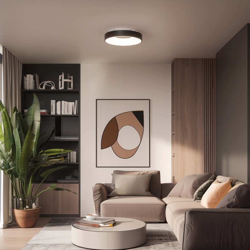 Brilagi - aptumšojams LED griestu lukturis FALCON II LED/67W/230V 3000-6500K Ø 40 cm melns + ar tālvadības pulti