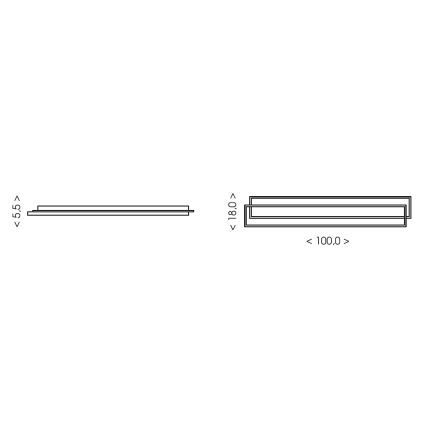 Brilagi - Dimējams LED griestu gaismeklis OUTLINE LED/90W/230V 3000-6000K 18x100 cm balts/melns + ar tālvadības pulti