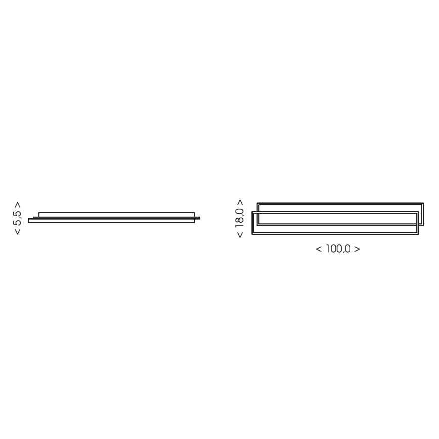 Brilagi - Dimējams LED griestu gaismeklis OUTLINE LED/90W/230V 3000-6000K 18x100 cm balts/melns + ar tālvadības pulti