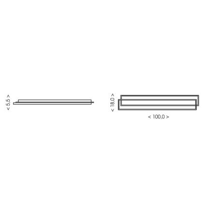BRILAGI - Dimējams LED griestu gaismeklis OUTLINE LED/90W/230V 3000-6000K 18x100 cm balts/melns + ar tālvadības pulti