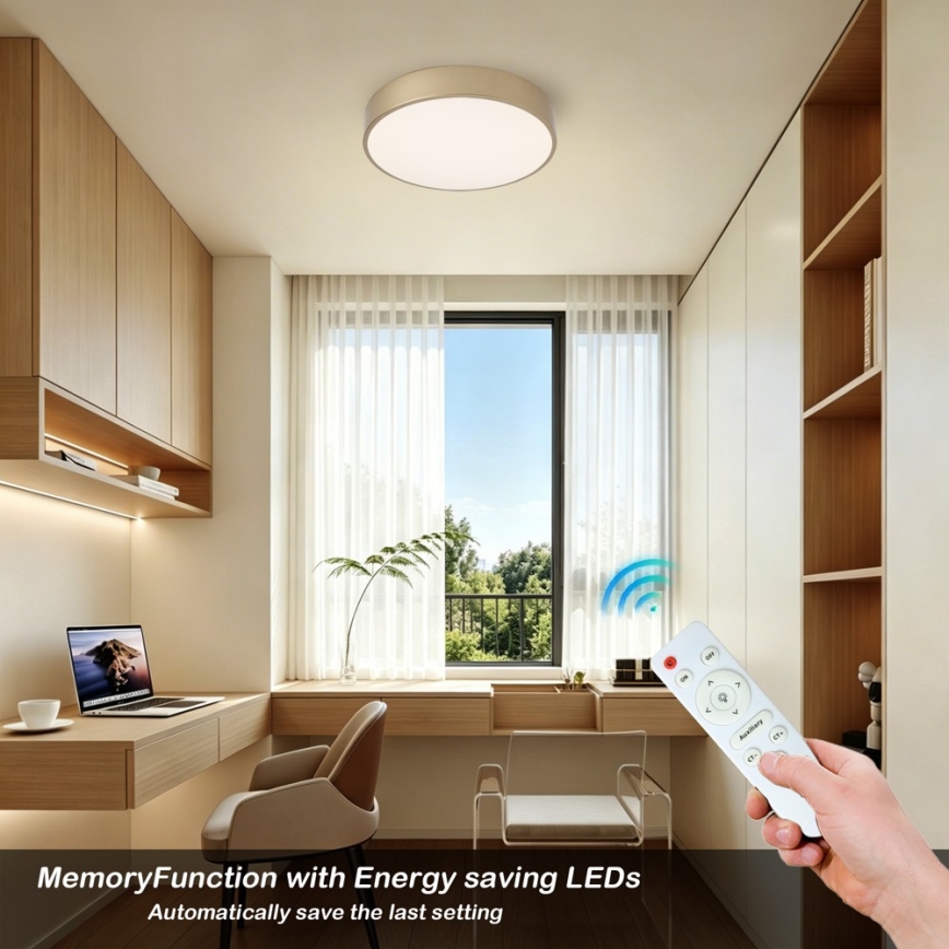 BRILAGI - LED regulējams griestu gaismeklis POOL LED/36W/230V 3000-6000K Ø 30 cm zelta + ar tālvadības pulti