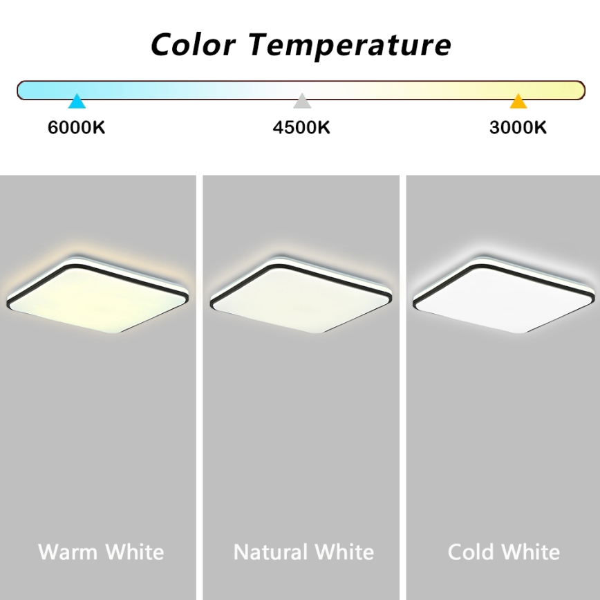 Brilagi - LED dimējams griestu gaismeklis SMART LED/36W/230V 53x53 cm 3000-6000K Wi-Fi Tuya Beacon + tālvadības pults