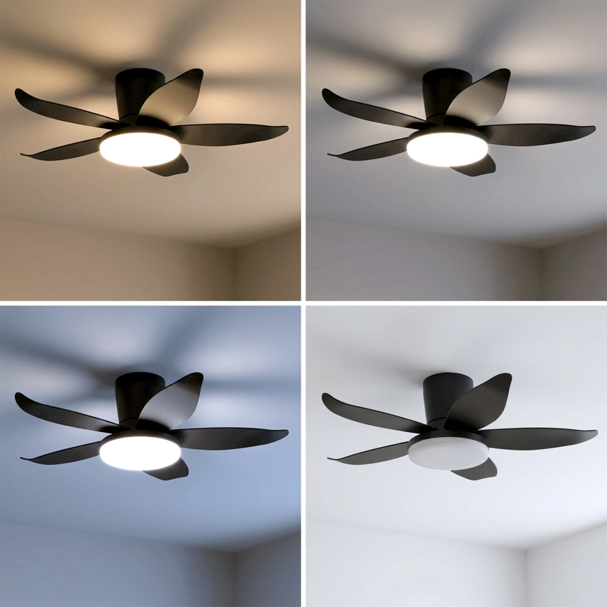 Brilagi - LED dimmējamais griestu ventilators LED/32W/230V Ø 95 cm melns + tālvadība