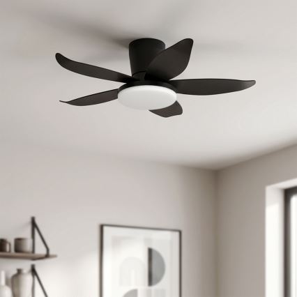 Brilagi - LED dimmējamais griestu ventilators LED/32W/230V Ø 95 cm melns + tālvadība