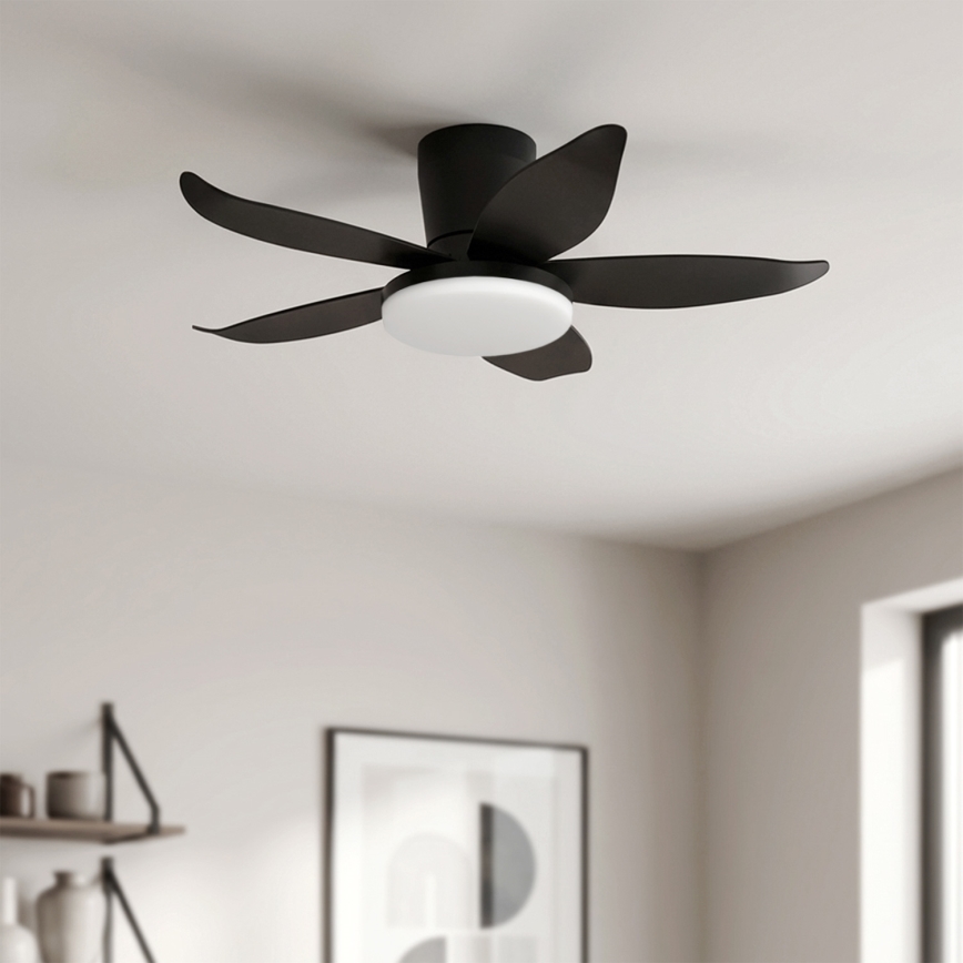 Brilagi - LED dimmējamais griestu ventilators LED/32W/230V Ø 95 cm melns + tālvadība