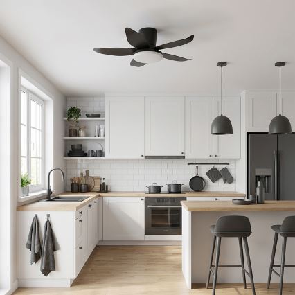 Brilagi - LED dimmējamais griestu ventilators LED/32W/230V Ø 95 cm melns + tālvadība