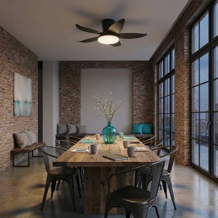 Brilagi - LED dimmējamais griestu ventilators LED/32W/230V Ø 95 cm melns + tālvadība