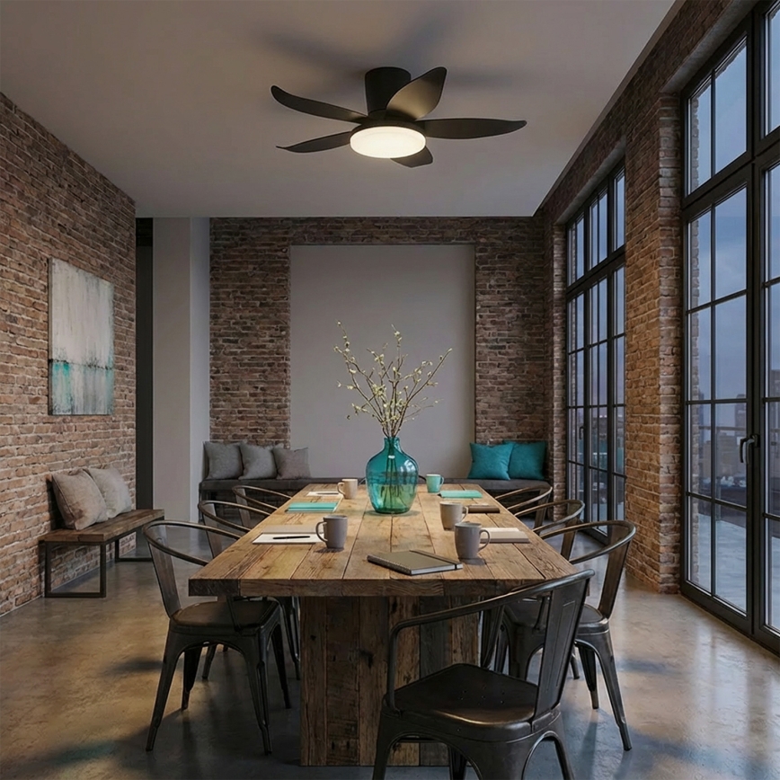 Brilagi - LED dimmējamais griestu ventilators LED/32W/230V Ø 95 cm melns + tālvadība