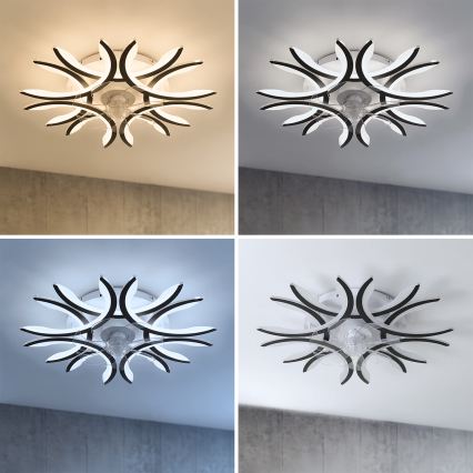 Brilagi - LED aptumšojams griestu ventilators LED/70W/230V 3000–6500K Ø 76 cm melns + tālvadība