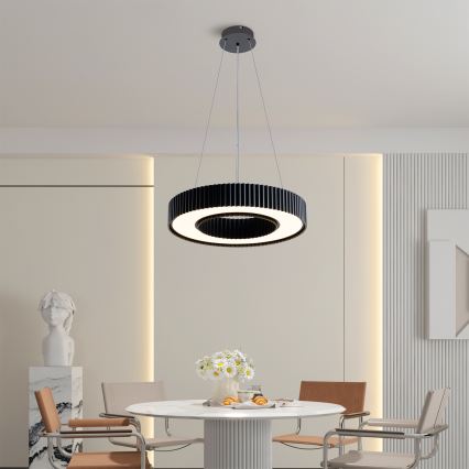 Brilagi - LED lustra ar regulējamu spilgtumu uz troses LUMIX LED/48W/230V 3000-6000K melna Ø 50 cm + tālvadības pults