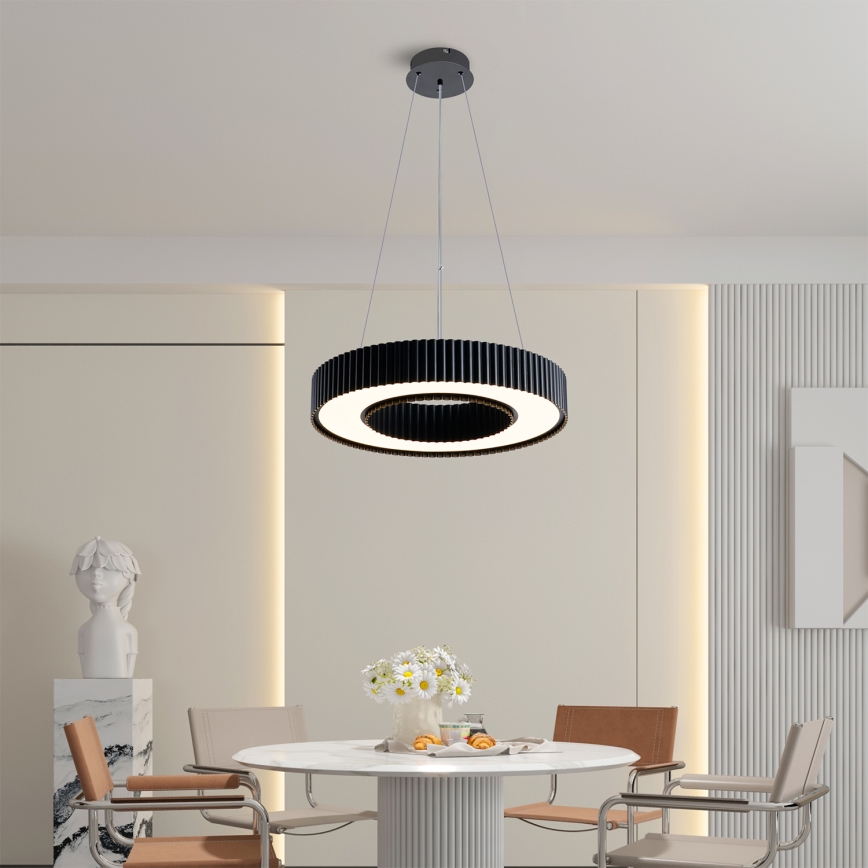 Brilagi - LED lustra ar regulējamu spilgtumu uz troses LUMIX LED/48W/230V 3000-6000K melna Ø 50 cm + tālvadības pults