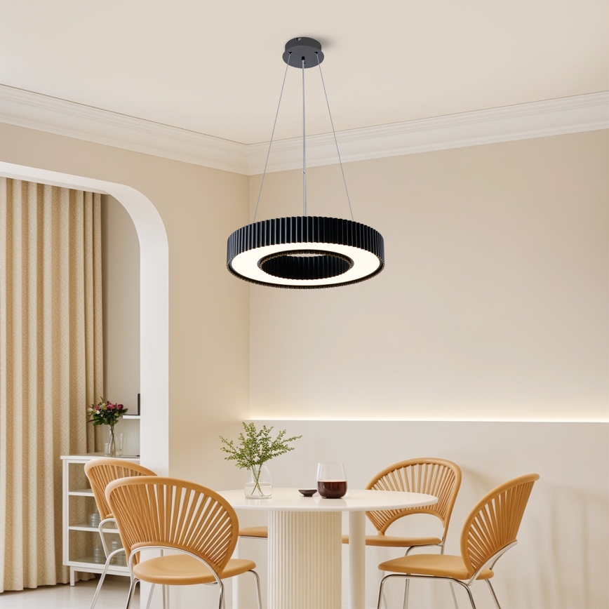 Brilagi - LED lustra ar regulējamu spilgtumu uz troses LUMIX LED/48W/230V 3000-6000K melna Ø 50 cm + tālvadības pults