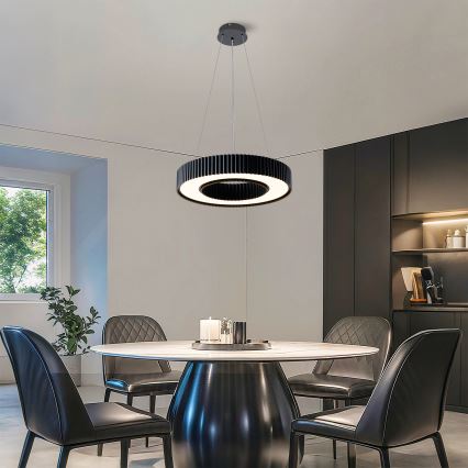 Brilagi - LED lustra ar regulējamu spilgtumu uz troses LUMIX LED/48W/230V 3000-6000K melna Ø 50 cm + tālvadības pults