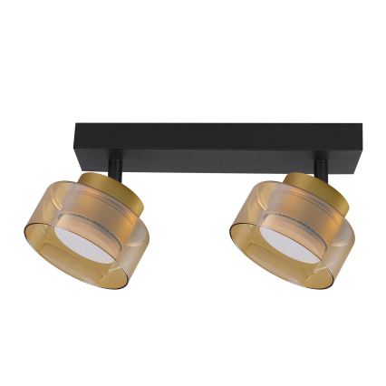 BRILAGI - LED RGB+CCT Dimmējams ieliekamais gaismeklis AURA LUX 2xGX53/14W/230V 2700-6500K Wi-Fi Tuya melns/zeltains