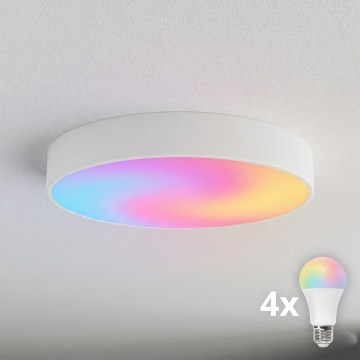 BRILAGI - dimmējams LED RGBW griestu gaismeklis CLARE 4xE27/12W/230V 2700-6500K Ø 50 cm balts