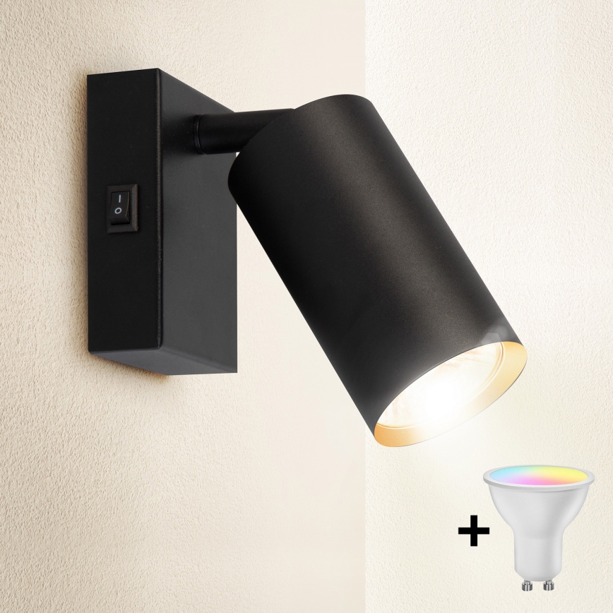 Brilagi - dimmējams LED RGBW sienas spot gaismeklis SELE 1xGU10/6,5W/230V 2700-6500K melna/zelta
