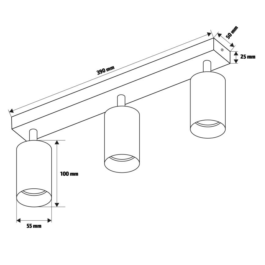 Brilagi - LED dimmējams spot gaismeklis SELE GOLDEN 3xGU10/6,5W/230V 2700–6500K melns/zelts