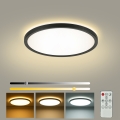 Brilagi - Dimmējams ULTRA SLIM LED griestu gaismeklis LED/18W/230V 2700–6500K Ø 30 cm melns + tālvadības pults