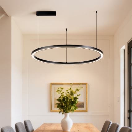 Brilagi - LED regulējama lustra uz troses PORTOFINO LED/60W/230V 3000-6000K Ø 80 cm melna + tālvadības pults