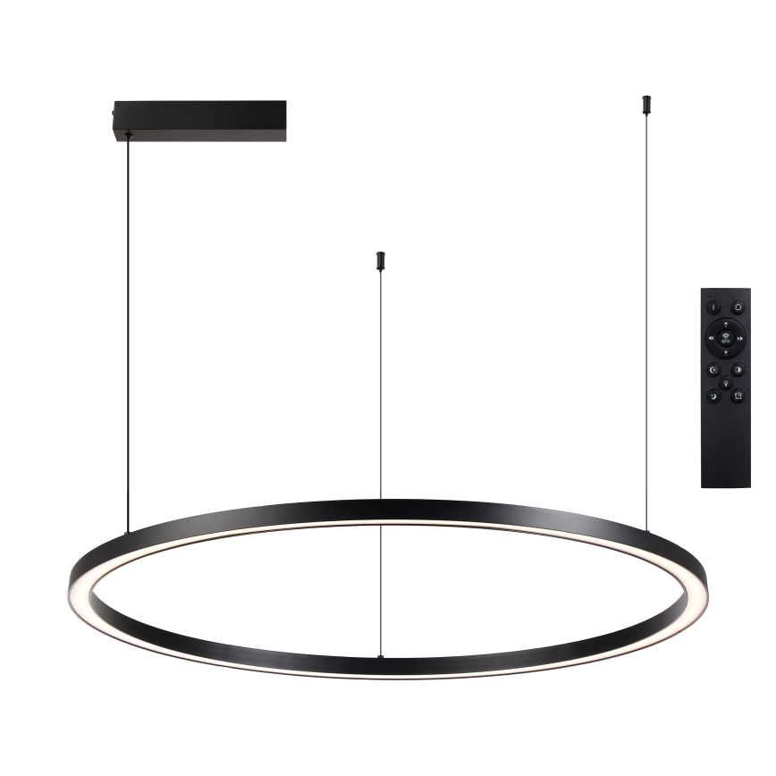 Brilagi - LED regulējama lustra uz troses PORTOFINO LED/60W/230V 3000-6000K Ø 80 cm melna + tālvadības pults