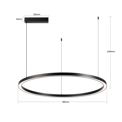 Brilagi - LED regulējama lustra uz troses PORTOFINO LED/60W/230V 3000-6000K Ø 80 cm melna + tālvadības pults
