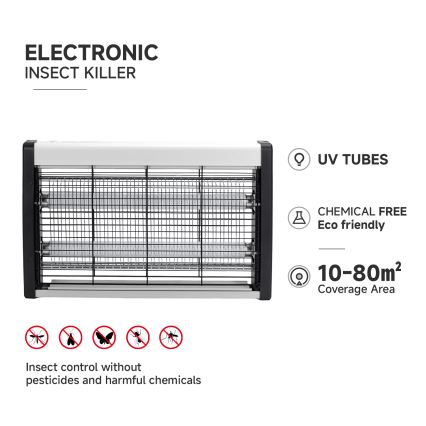 Brilagi - Elektriskais kukaiņu lapačs 2xUV/15W/230V 80 m2