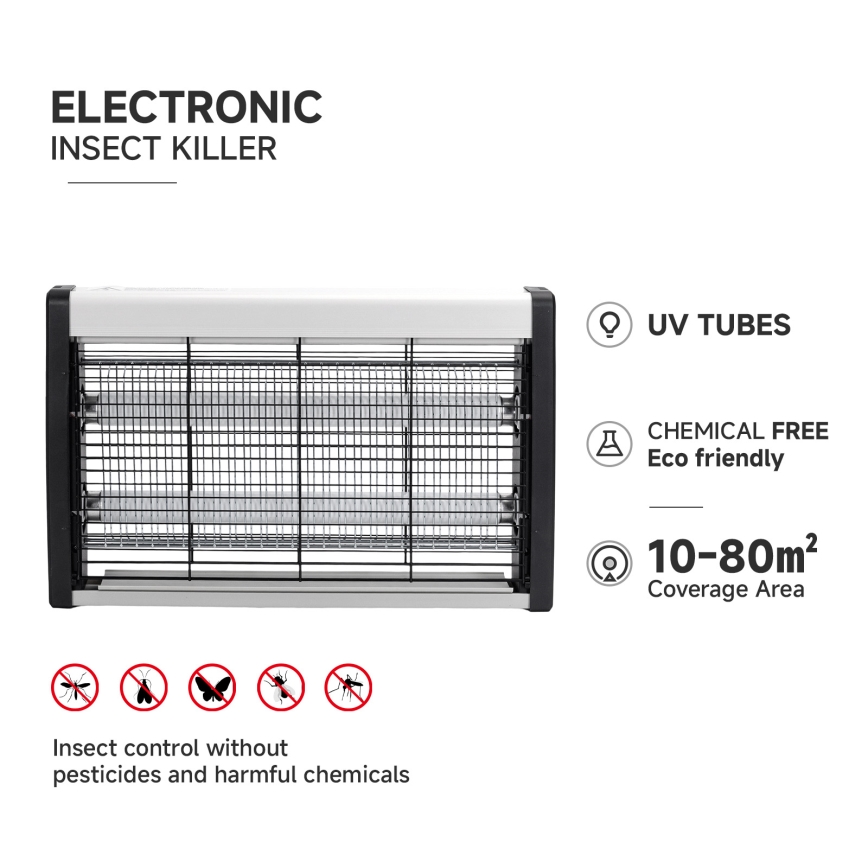 Brilagi - Elektriskais kukaiņu lapačs 2xUV/15W/230V 80 m2
