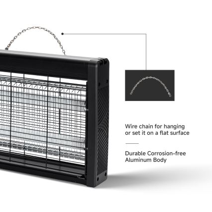 Brilagi - Elektriskais kukaiņu slazds 2xUV/18W/230V 100 m2 melns