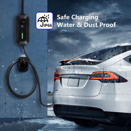 Brilagi - EV ceļojumu uzlādes stacija elektromobiļiem FAST AC Tips 2 16A/380V 11kW + spraudnis 230V, 3,7kW 5m + apvalks